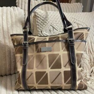 Nine & Co. Geometric Tan and Brown Tote
